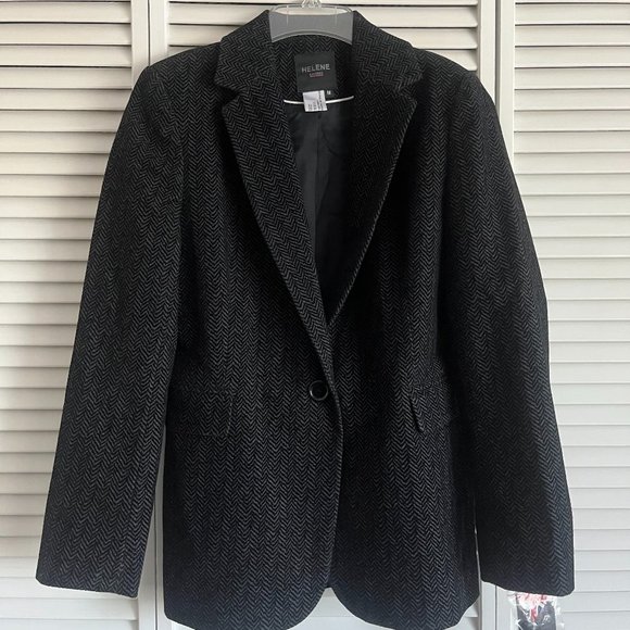 NEW with tags Helene Berman London Boxy Blazer Black women’s medium rare - Picture 1 of 13